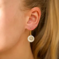 14,5 mm päivänkakkara zirkoni korvarenkaat  kullattu hopea - Matilda