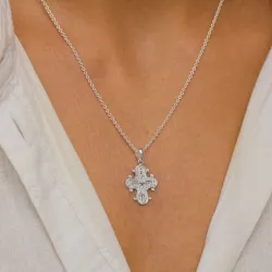 15 x 25 mm dagmarristi riipus  hopeaa - Amoré