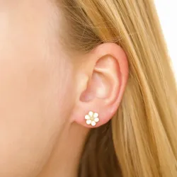 päivänkakkara nappikorvakorut  kullattu hopea - Majse