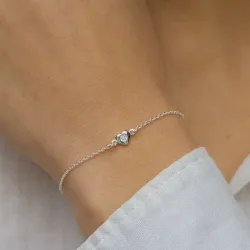 sydän zirkoni rannekoru hopeaa - Amoré