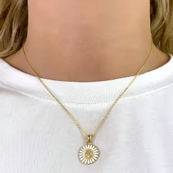 päivänkakkara zirkoni kaulaketju, jossa on riipus kullattua hopeaa - Matilda