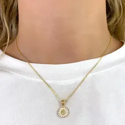 päivänkakkara zirkoni kaulaketju, jossa on riipus kullattua hopeaa - Matilda