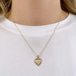 sydän päivänkakkara kaulaketju kullattua hopeaa - Maggie