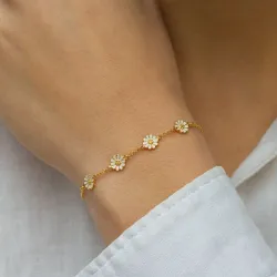 päivänkakkara rannekoru kullattua hopeaa - Maggie