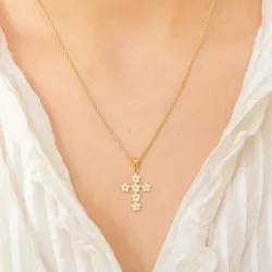 risti päivänkakkara riipus  kullattua hopeaa - Majse