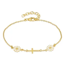 päivänkakkara rannekoru kullattua hopeaa - Maggie