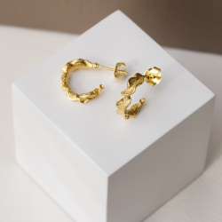 lehti rengaskorvakorut  kullattua hopeaa