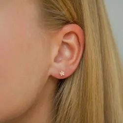 4,5 mm päivänkakkara zirkoni nappikorvakorut  kullattua hopeaa - Majse