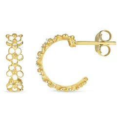 14,5 mm päivänkakkara rengaskorvakorut  kullattua hopeaa - Majse