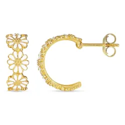 16 mm päivänkakkara rengaskorvakorut  kullattua hopeaa - Maggie