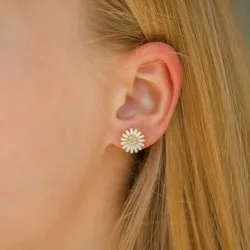 11 mm päivänkakkara nappikorvakorut  kullattua hopeaa - Matilda