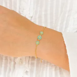 päivänkakkara sininen rannekoru kullattua hopeaa - Maggie