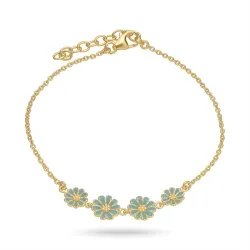 päivänkakkara sininen rannekoru kullattua hopeaa - Maggie