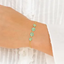 päivänkakkara sininen rannekoru kullattua hopeaa - Maggie