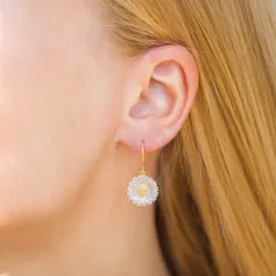 14,5 mm päivänkakkara lila korvarenkaat  kullattu hopea - Marie