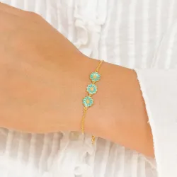 päivänkakkara sininen rannekoru kullattua hopeaa - Maggie