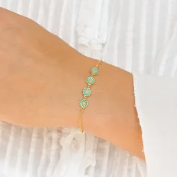 päivänkakkara sininen rannekoru kullattua hopeaa - Maggie