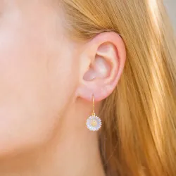 11 mm päivänkakkara lila korvarenkaat  kullattua hopeaa - Marie