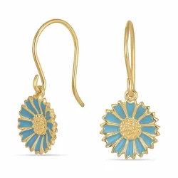 11 mm päivänkakkara sininen korvarenkaat  kullattu hopea - Marie