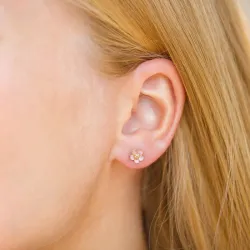 6,5 mm päivänkakkara vaaleanpunainen nappikorvakorut  kullattua hopeaa - Majse