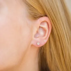 5 mm päivänkakkara lila nappikorvakorut  kullattu hopea - Majse