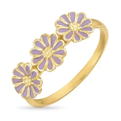 päivänkakkara lila sormus kullattua hopeaa - Maggie