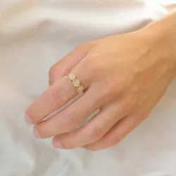 päivänkakkara lila sormus kullattua hopeaa - Maggie