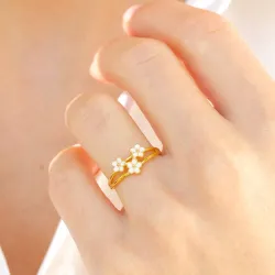 päivänkakkara sormus kullattua hopeaa - Majse