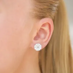 11 mm päivänkakkara nappikorvakorut  hopea - Magda