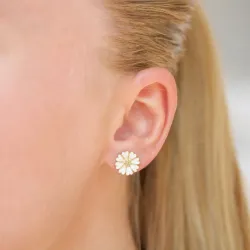 11 mm päivänkakkara nappikorvakorut  kullattu hopea - Magda