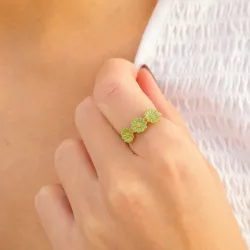 päivänkakkara vaaleanvihreä sormus kullattua hopeaa - Maggie