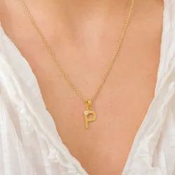 p-kirjain riipus  kullattua hopeaa