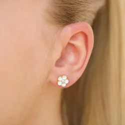 8,5 mm päivänkakkara zirkoni nappikorvakorut  kullattu hopea - Majse
