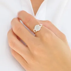 10 mm päivänkakkara sormus hopea - Marie