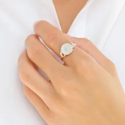 11 mm päivänkakkara sormus hopea - Marie