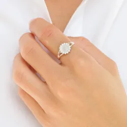 10 mm päivänkakkara sormus hopea - Marie