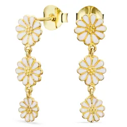 päivänkakkara korvarenkaat  kullattu hopea