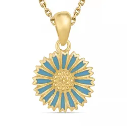 päivänkakkara sininen kaulaketju kullattua hopeaa riipus kullattua hopeaa - Marie