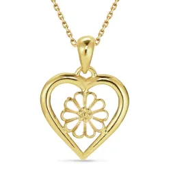 sydän päivänkakkara kaulaketju kullattu teräs - Maggie