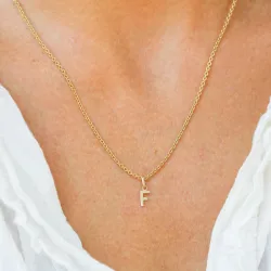 f-kirjain riipus  8 karaatin kultaa - My Letter