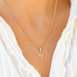 h-kirjain riipus  8 karaatin kultaa - My Letter