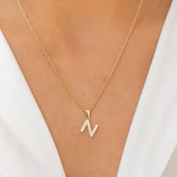 n-kirjain riipus  8 karaatin kultaa - My Letter