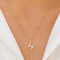 h-kirjain riipus  8 karaatin kultaa - My Letter