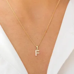 f-kirjain riipus  8 karaatin kultaa - My Letter