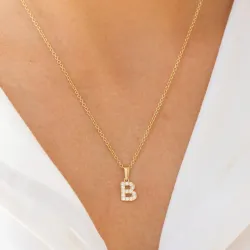 b-kirjain riipus  8 karaatin kultaa - My Letter