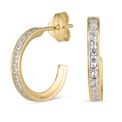 13 mm rengaskorvakorut 8 karaatin kultaa kanssa zirkoni - Gold Collection