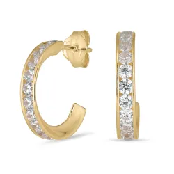 13,5  mm rengaskorvakorut 8 karaatin kultaa kanssa zirkoni - Gold Collection