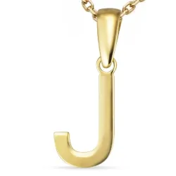 j-kirjain kaulaketju kullattua hopeaa riipus 8 karaatin kultaa - My Letter