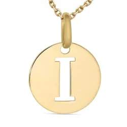 i-kirjain kaulaketju kullattua hopeaa riipus 8 karaatin kultaa - My Letter