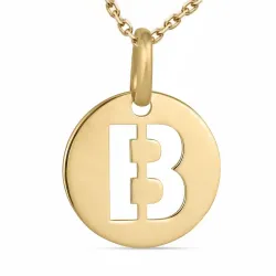 b-kirjain kaulaketju kullattua hopeaa riipus 8 karaatin kultaa - My Letter
